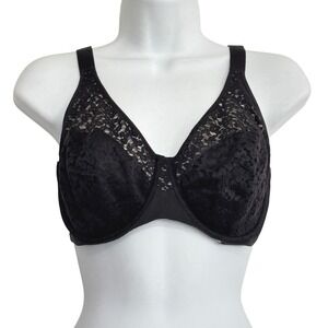Chantelle Bra Black Lace Full Coverage 34‎ DDDD Underwire Adjustable Straps